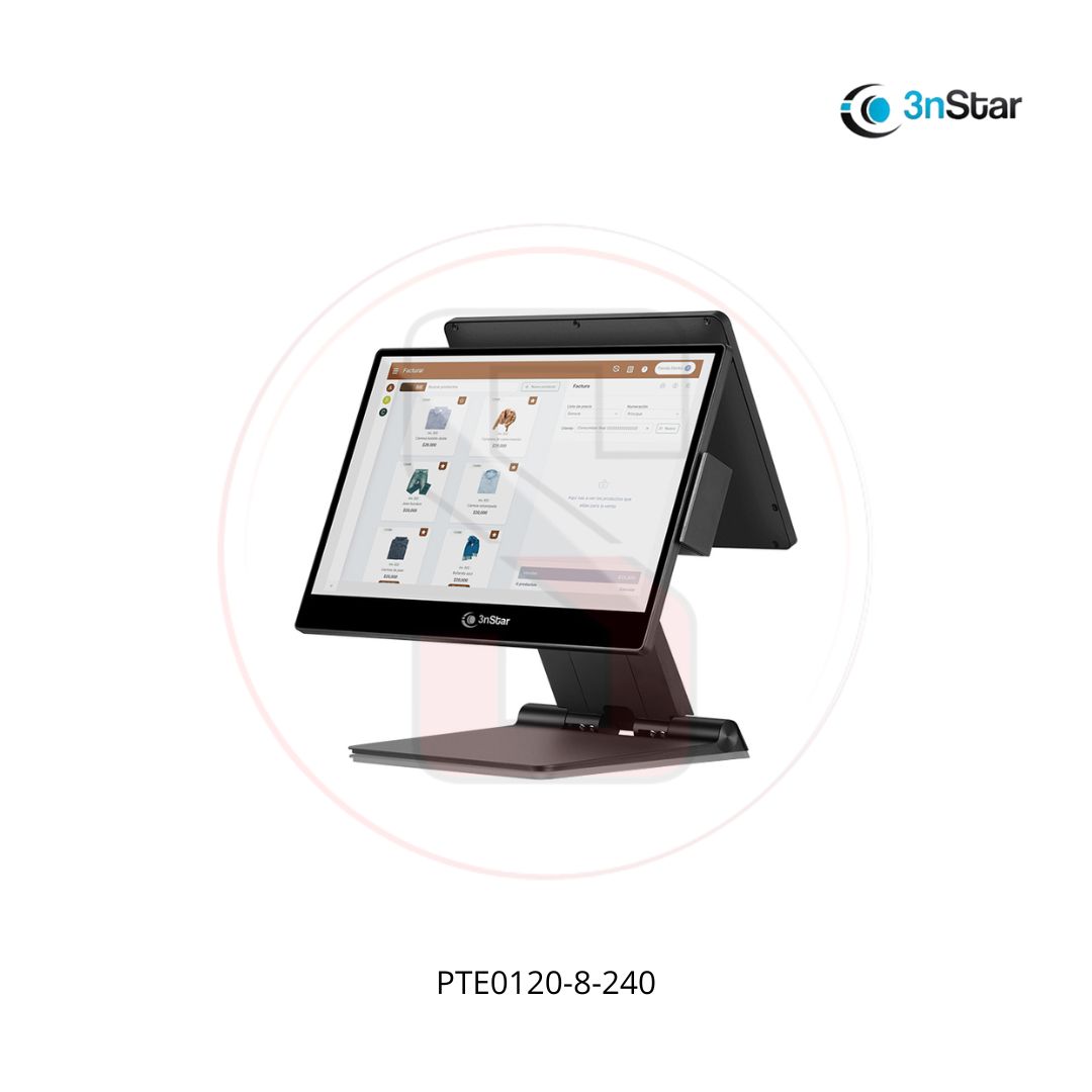 3nStar AIO POS PTE0120 – Intel J6412 / 8GB RAM / 240GB SSD / Pantalla Táctil 15″ / All-in-One Comercial